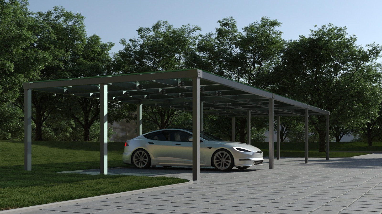 Détail de la structure aluminium thermolaquée